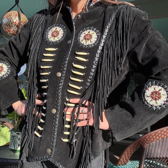 T4 West Jackets & Blazers - Vintage Western Suede Fringe Jacket